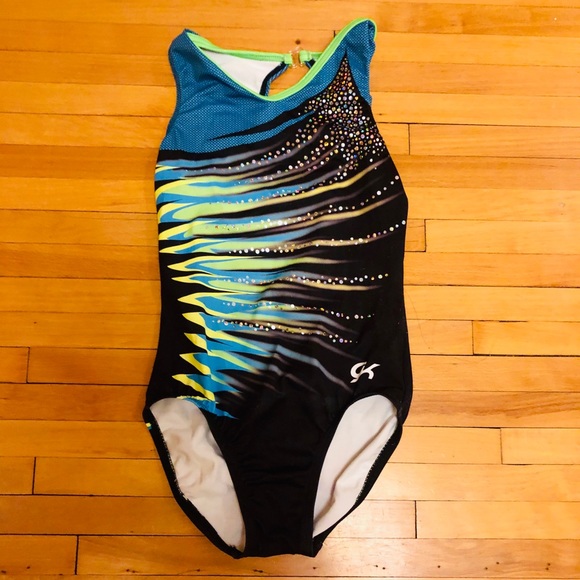 NWT GK Elite Simone Pink Orange Gymnastics Leotard Child /& Adult Sizes